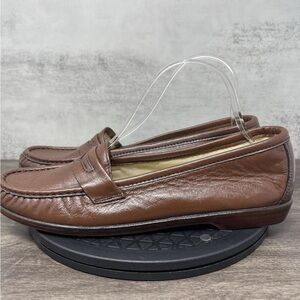 SAS Women's Brown Leather Loafers (9)